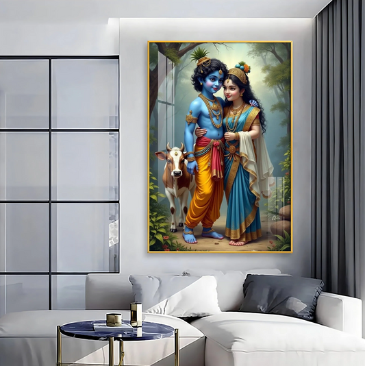 Krishna and Radha Togetherness Premium Acrylic Wall Art
