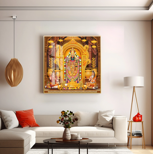 Venkateswara Maharaj Premium Acrylic Square Wall Art