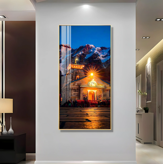 Kedarnath Dham Premium Acrylic Vertical Wall Art