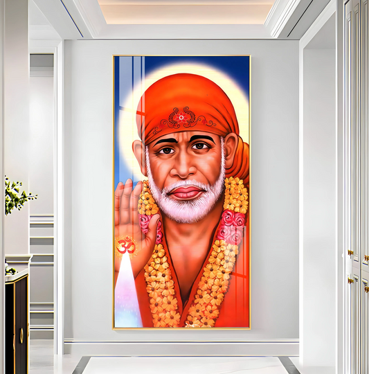 Jai Shree Sai Premium Acrylic Vertical Wall Art