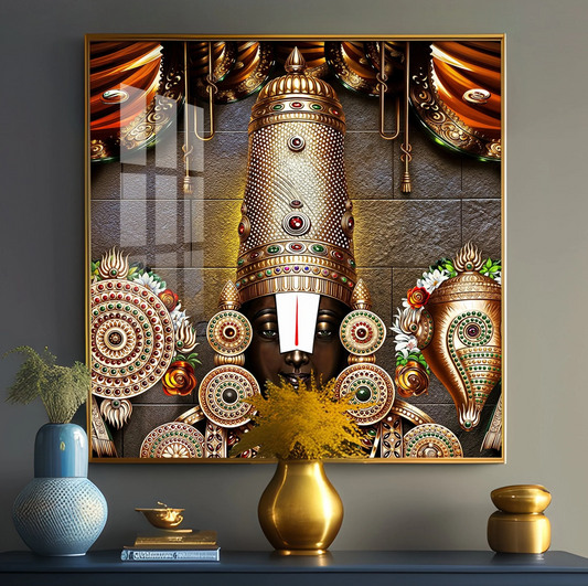 Tirupati Balaji Premium Acrylic Square Wall Art