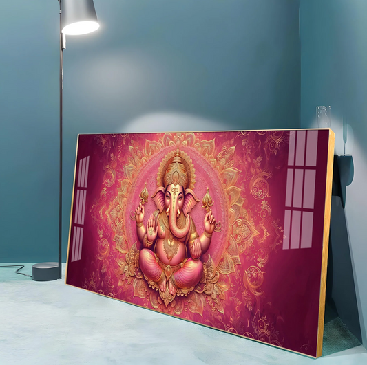 Lord Ganesha Giving Blessing Premium Acrylic Horizontal Wall Art