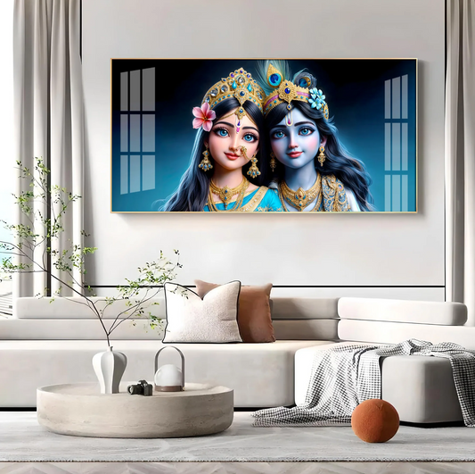 Krishna & Radha Serenity Premium Acrylic Horizontal Wall Art