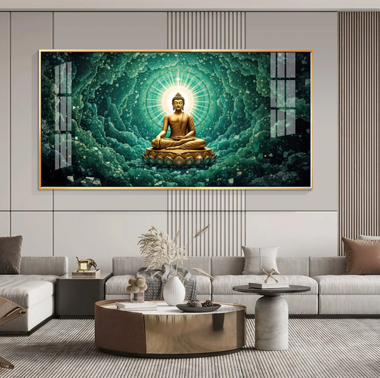 Tranquil Cloud Buddha Premium Acrylic Horizontal Wall Art