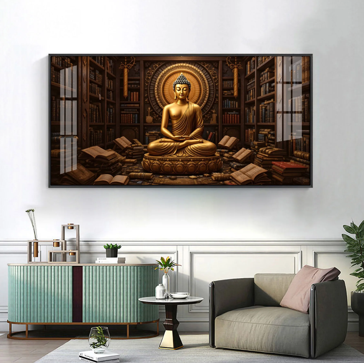 Majestic Harmony Buddha Premium Acrylic Horizontal Wall Art