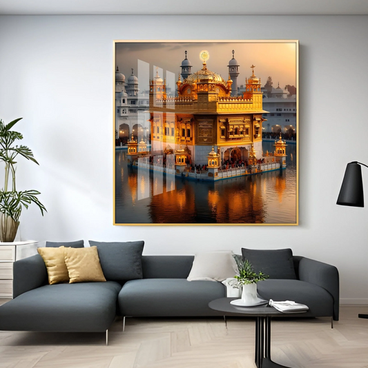 The Golden Temple of Amritsar Premium Acrylic Square Wall Art