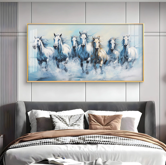 Fairytale Seven Horses Premium Acrylic Horizontal Wall Art