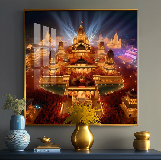 Enlightened Ayodhya Premium Acrylic Square Wall Art