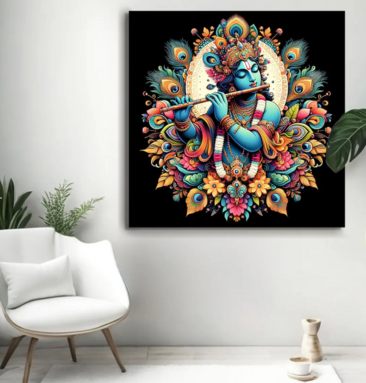 YF Rainbow Colours Beautiful Krishna Painting