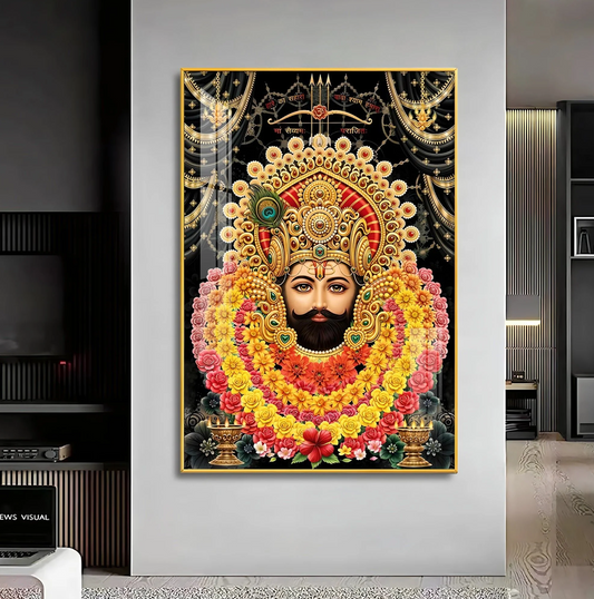 Majestic Shyam Baba Premium Acrylic Vertical Wall Art