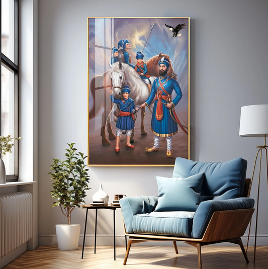 Sikh Warriors Premium Acrylic Vertical Wall Art