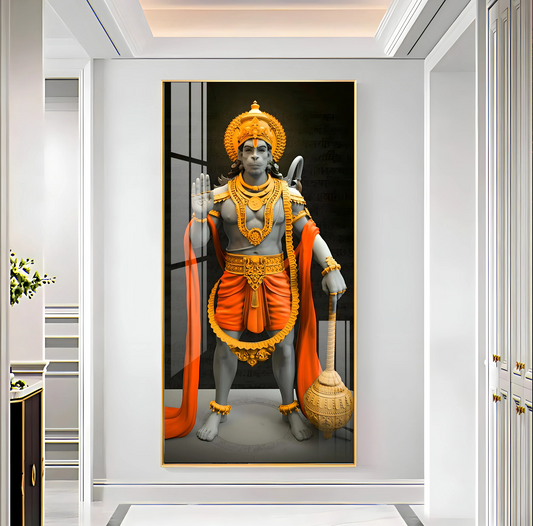 Cheeranjivi Hanuman Premium Acrylic Vertical Wall Art