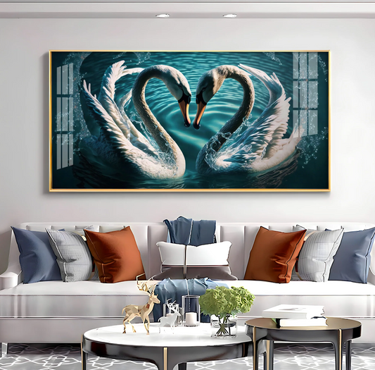 Blended By Love Swan Premium Acrylic Horizontal Wall Art