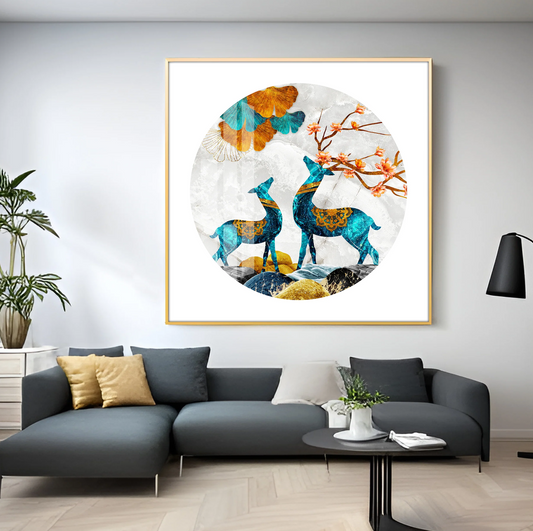 Magical Deer Premium Acrylic Square Wall Art