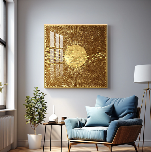 Rustic Gold Premium Acrylic Square Wall Art