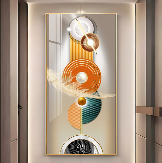 Luxury Crystal Circle Premium Acrylic Vertical Wall Art