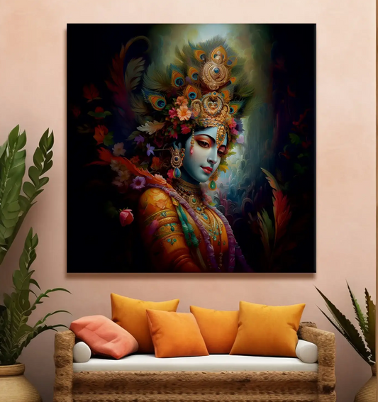 YF Pleasing Lord Krishna Painting