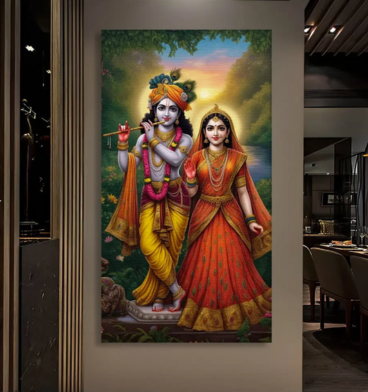 YF Radha Krishna Radiance Canvas Wall Painting