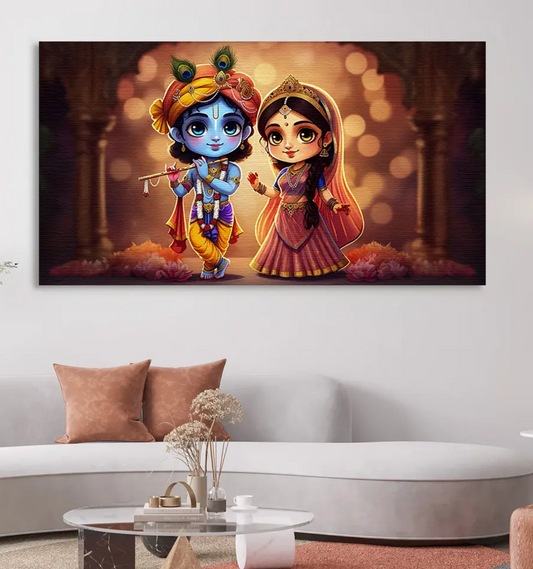 YF Unique Radha Krishna Canvas Wall Painting