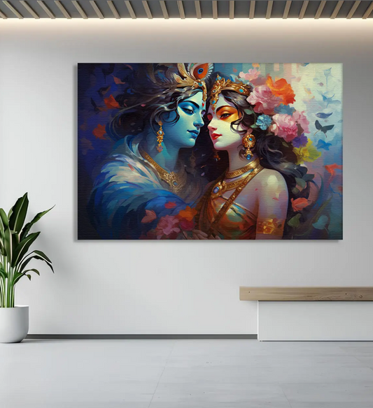 YF Divine flow Radha Krishna Painting on Canvas