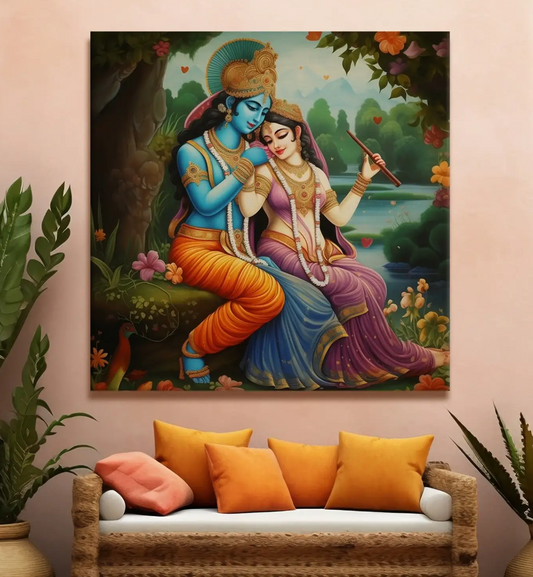 YF Divine Modern Art Radha Krishna Painting