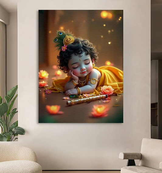 YF Eternal Beauty Baby Krishna Canvas Painting