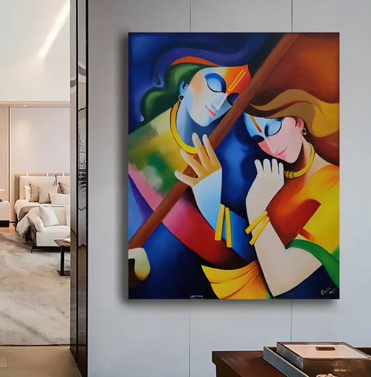 YF Ethnic Traditional Radha Krishna Painting