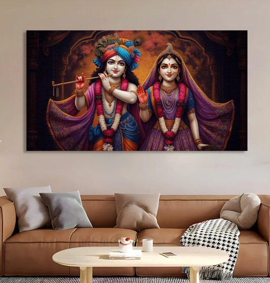 YF Glamorous Radha Krishna Glow Canvas Painting