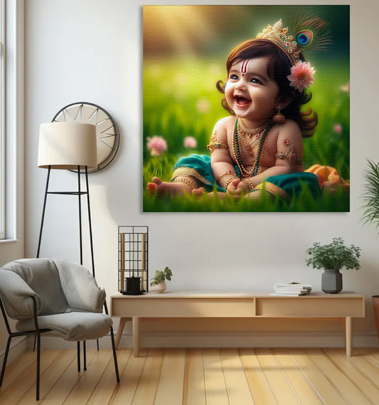 YF Kanha in Bloom Beautiful Painting on Canvas