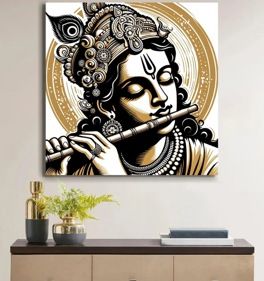 YF Majestic Colourful Krishna Painting for Home Decor