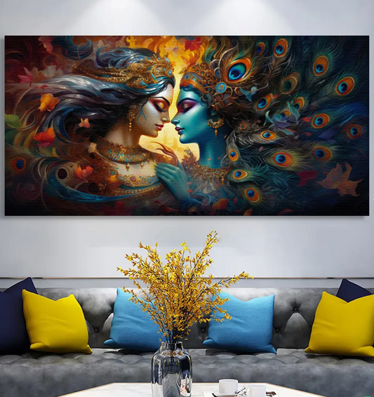 YF Majestic Modern Radha Krishna Canvas Painting