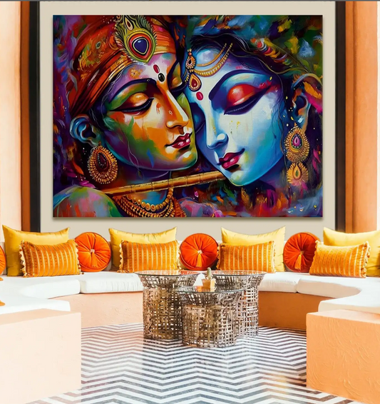 YF Modern Art Radha Krishna Painting