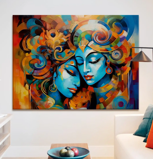 YF Modern Radha Krishna Abstract Painting