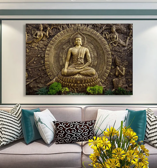 YF Sacred Buddha Canvas Painting for Wall Decor