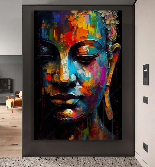 YF Spiritual Abstract Buddha Artwork Canvas Painting