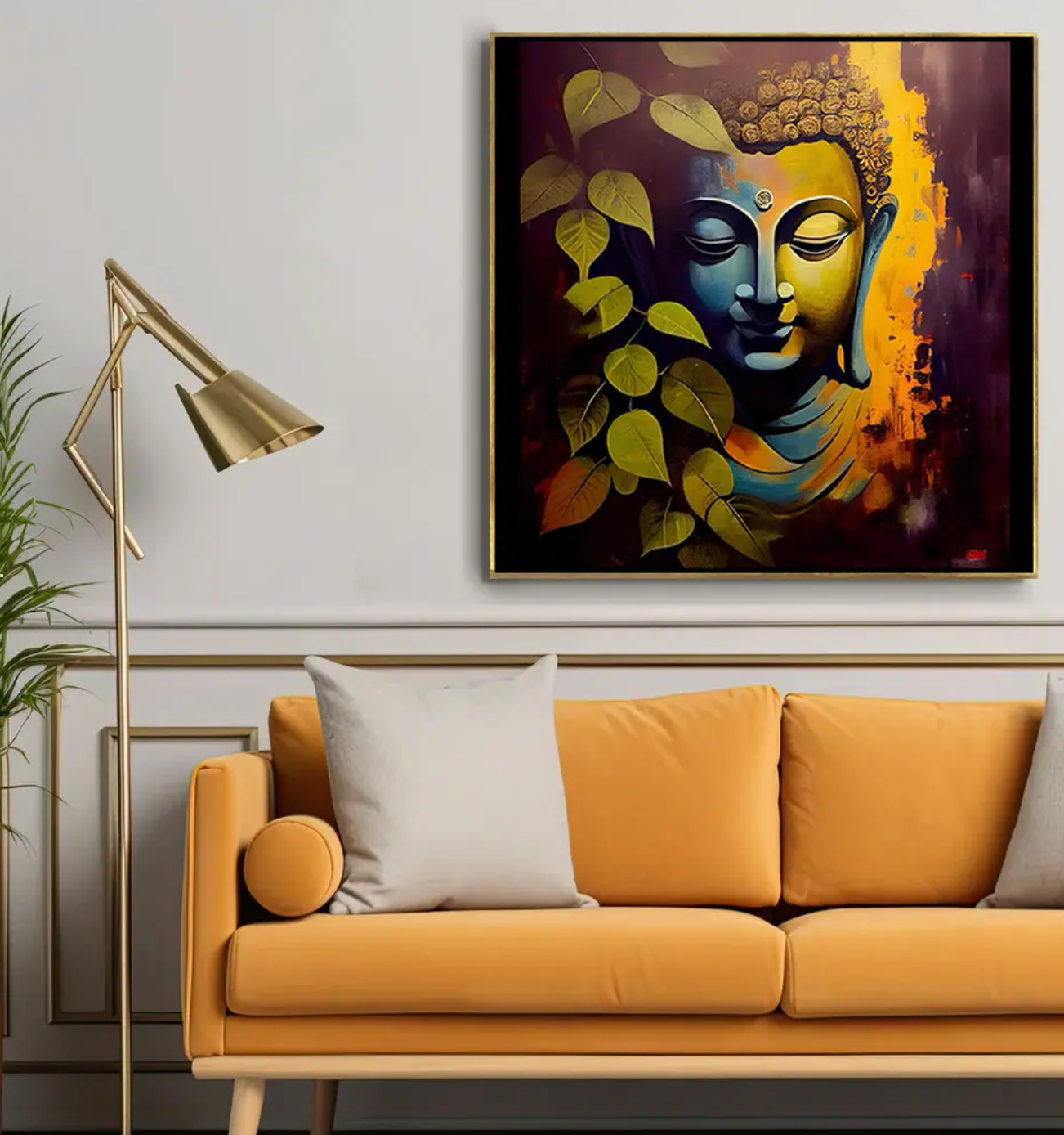 YF Colourful Natural Buddha Painting