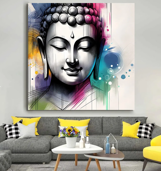 YF Modern Buddha Face Canvas Painting