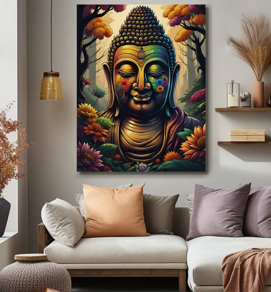 YF Majestic Floral Buddha Face Painting