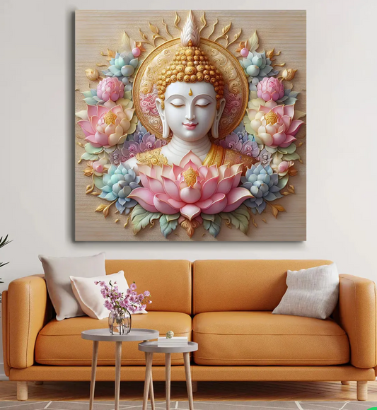 YF Lotus Serenity Buddha Painting