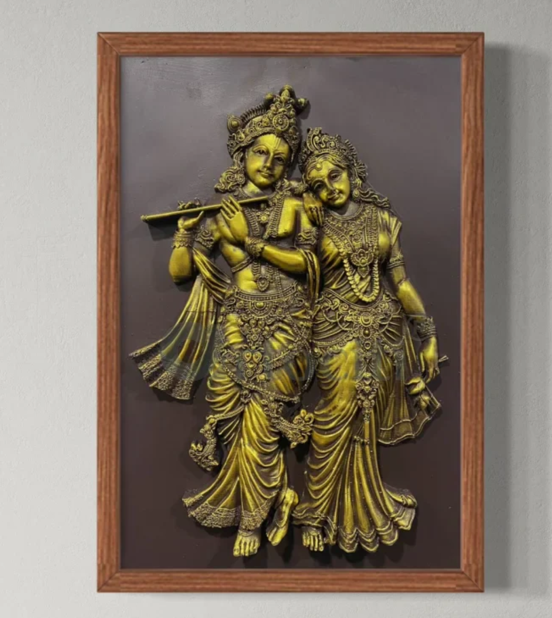 18X12 Inch Radha Krishna 3D Relief Mural Wall Art