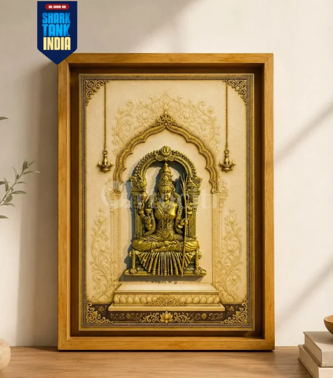 14X10 Inch Goddess Kamakshi Devi 3D Relief Mural Wall Hanging