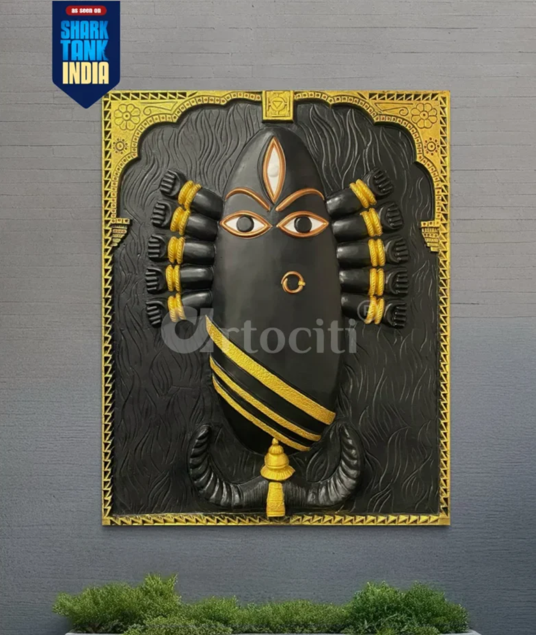 4X3 Feet Linga Bhairavi 3D Relief Mural Wall Art