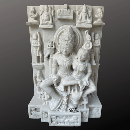 Shiv Parvati Marble Statue 24″