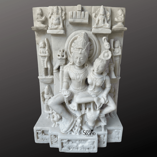 Shiv Parvati Marble Statue 24″