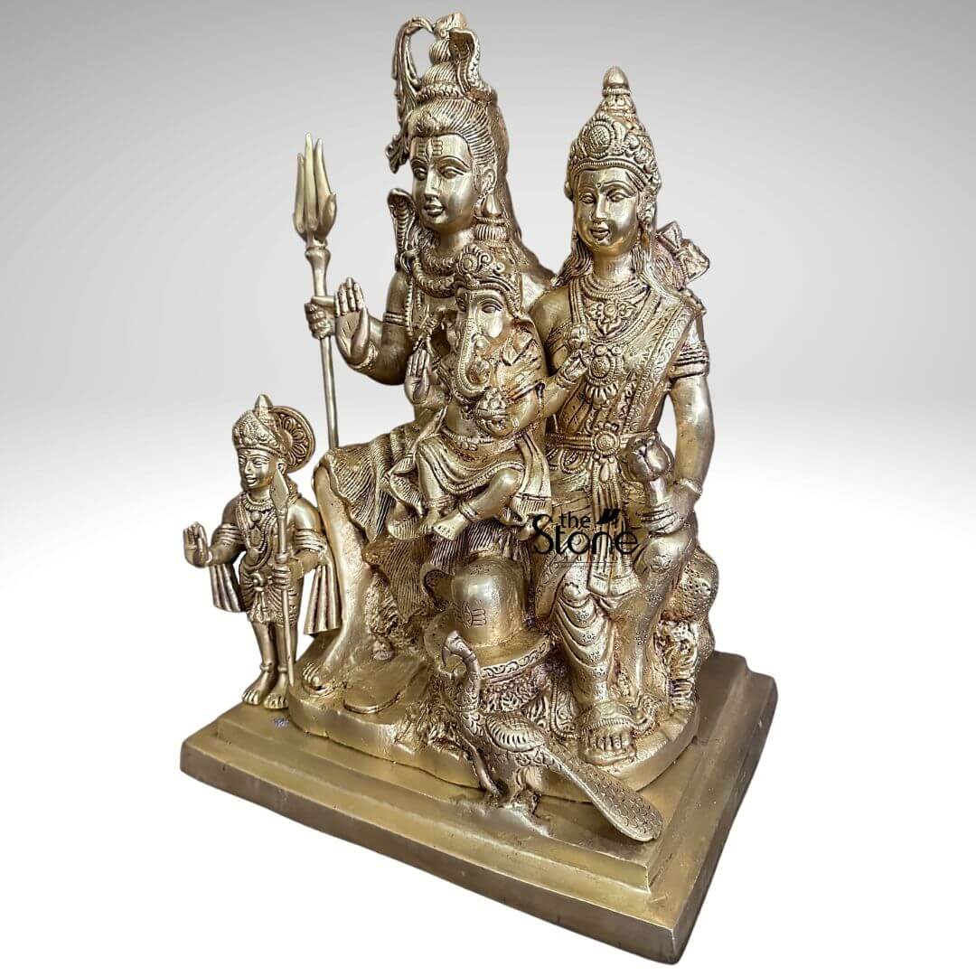 Shiv Parivar Brass Statue 15″