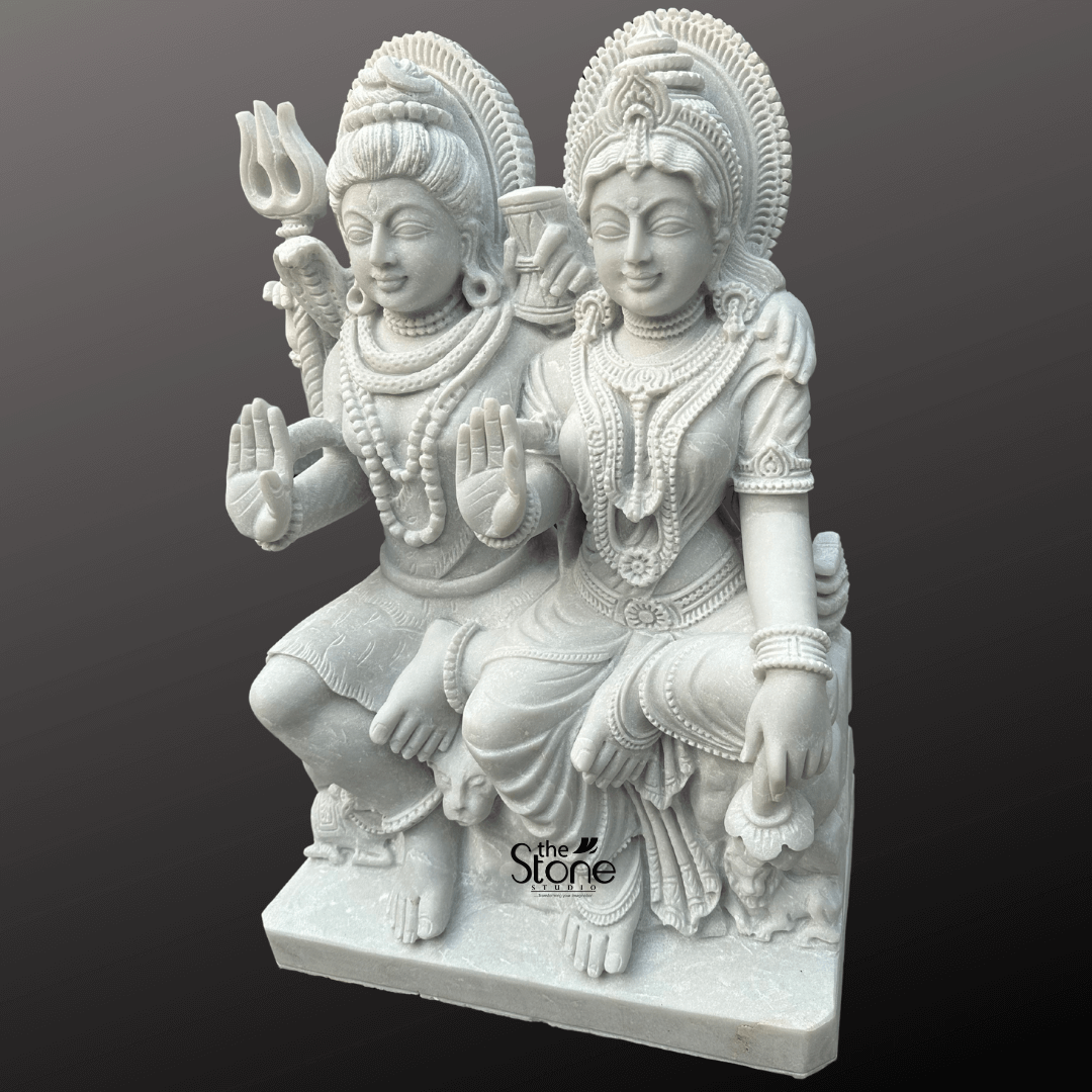 Shiv Parvati Marble Murti 2.5ft