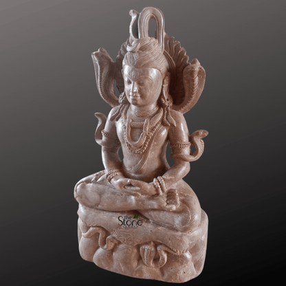 Shiva Statue in Soap Stone Sitting Position 12″