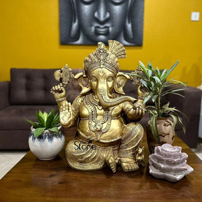 Lord Ganesha Brass Statue 21″
