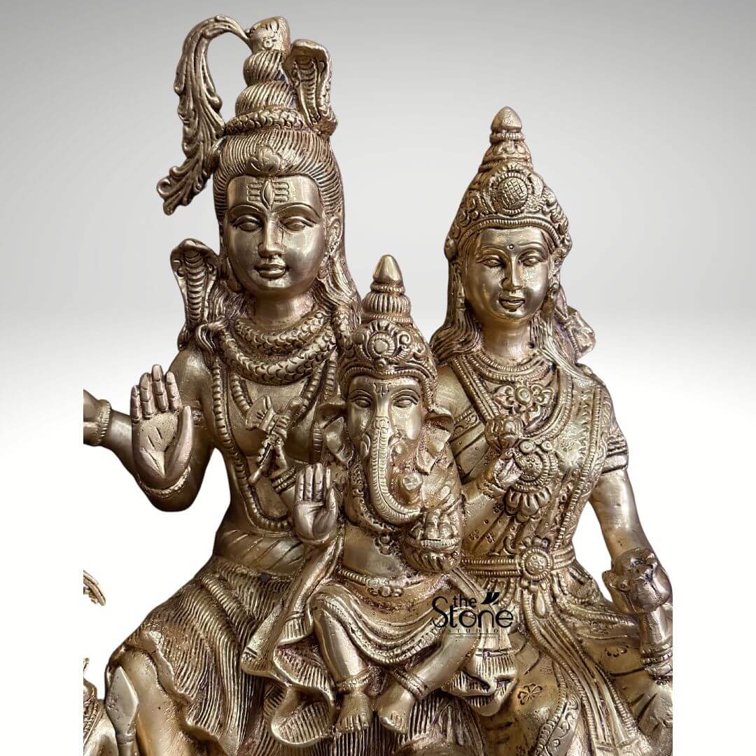Shiv Parivar Brass Statue 15″
