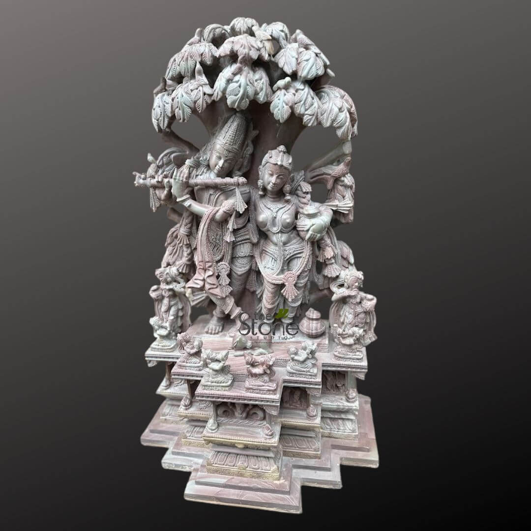 Radha Krishna Statues in Soap Stone 2ft